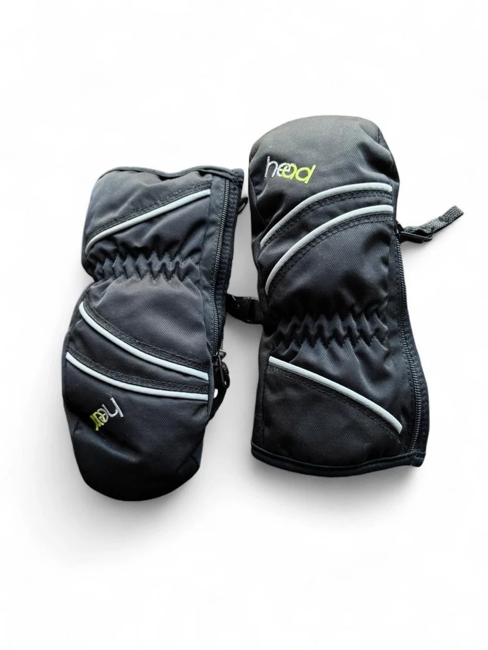✨Head black ski gloves with white stripes, size XXS✨